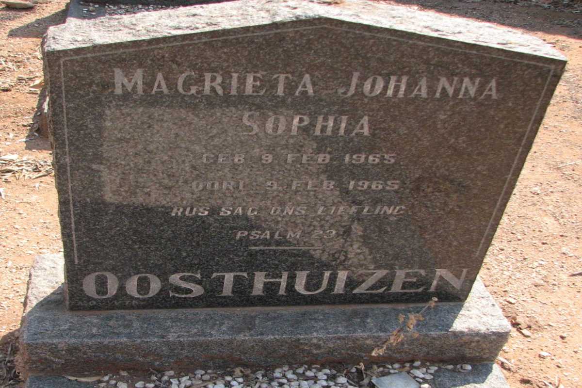 OOSTHUIZEN Magrieta Johanna Sophia 1965-1965