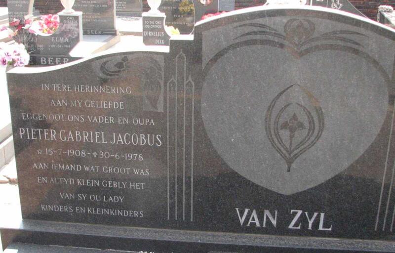 ZYL Pieter Gabriel Jacobus, van 1908-1978 & Anna Susanna NEL 1909-1991