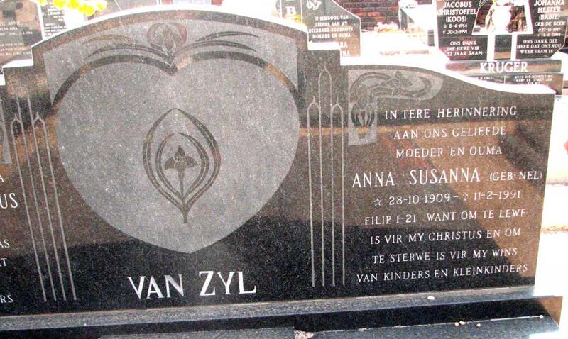 ZYL Anna Susanna, van nee NEL 1909-1991
