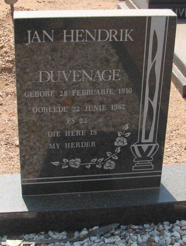 DUVENAGE Jan Hendrik 1910-1982