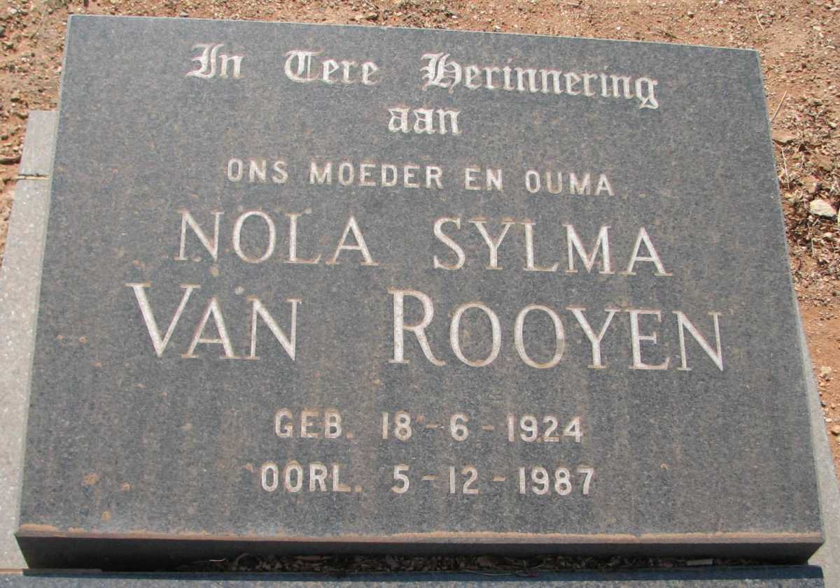 ROOYEN Nola Sylma, van 1924-1987