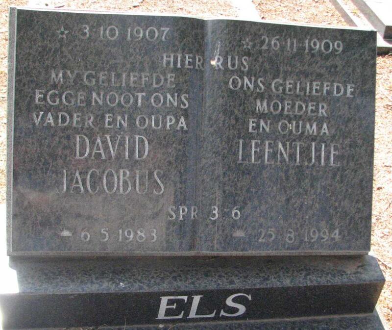 ELS David Jacobus 1907-1983 & Leentjie 1909-1994