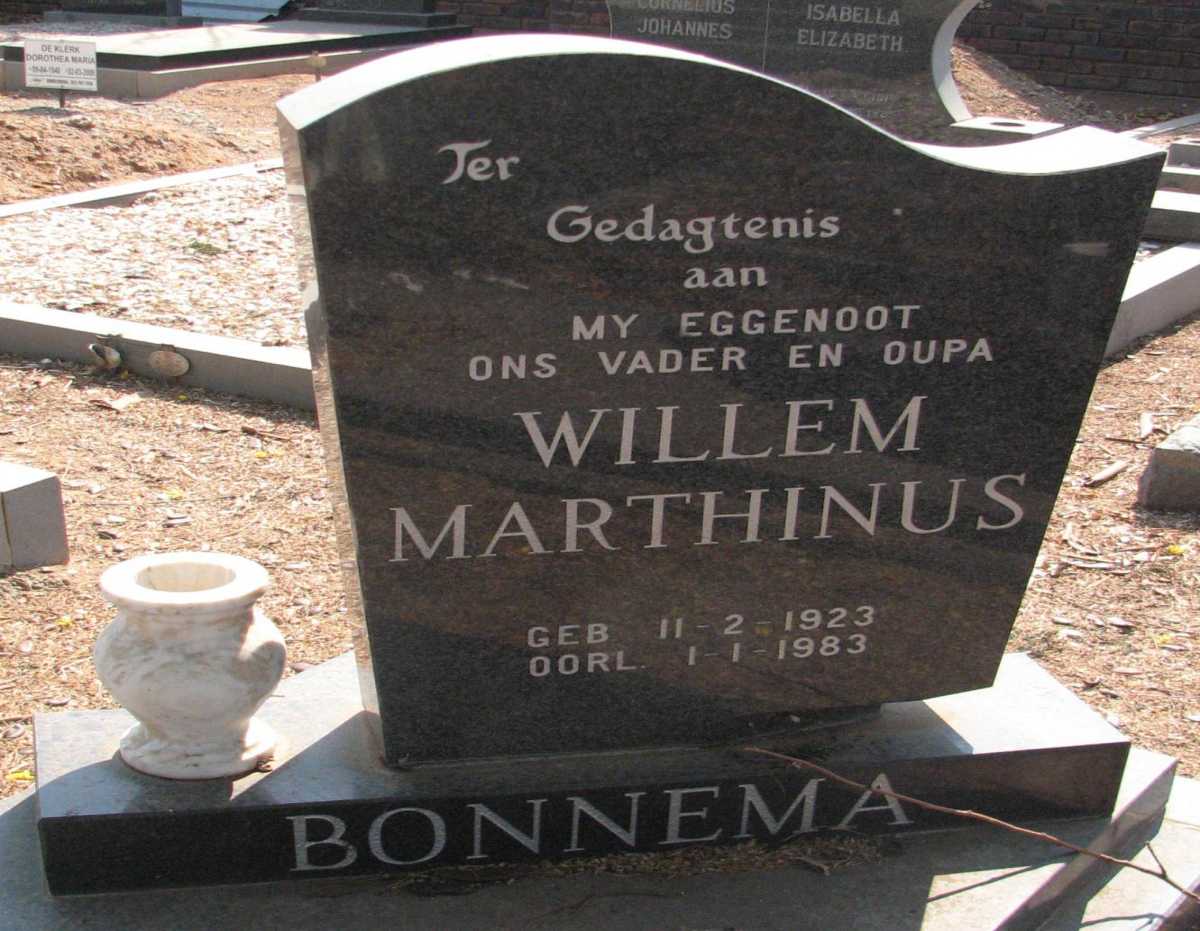 BONNEMA Willem Marthinus 1923-1983