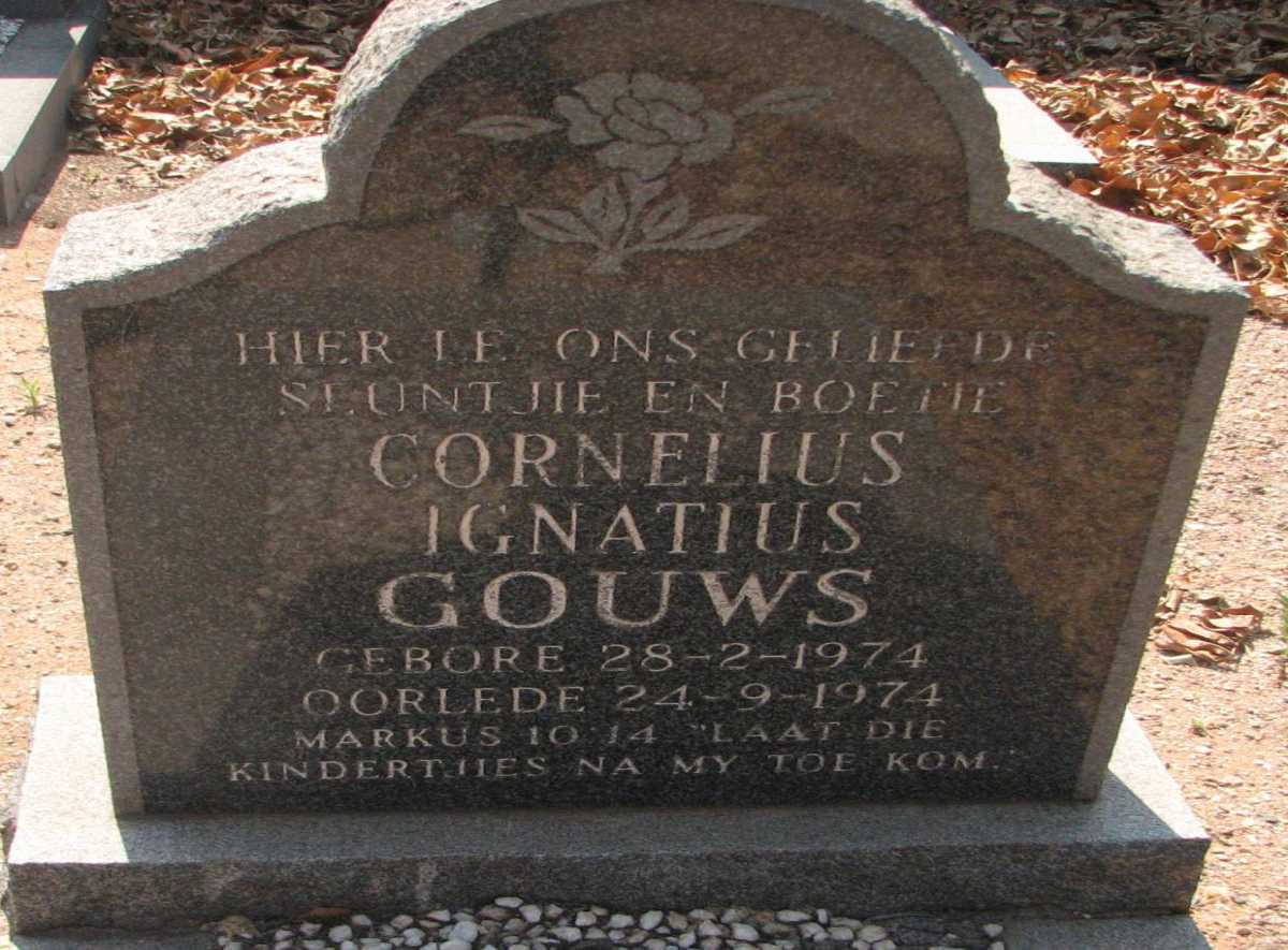 GOUWS Cornelius Ignatius 1974-1974