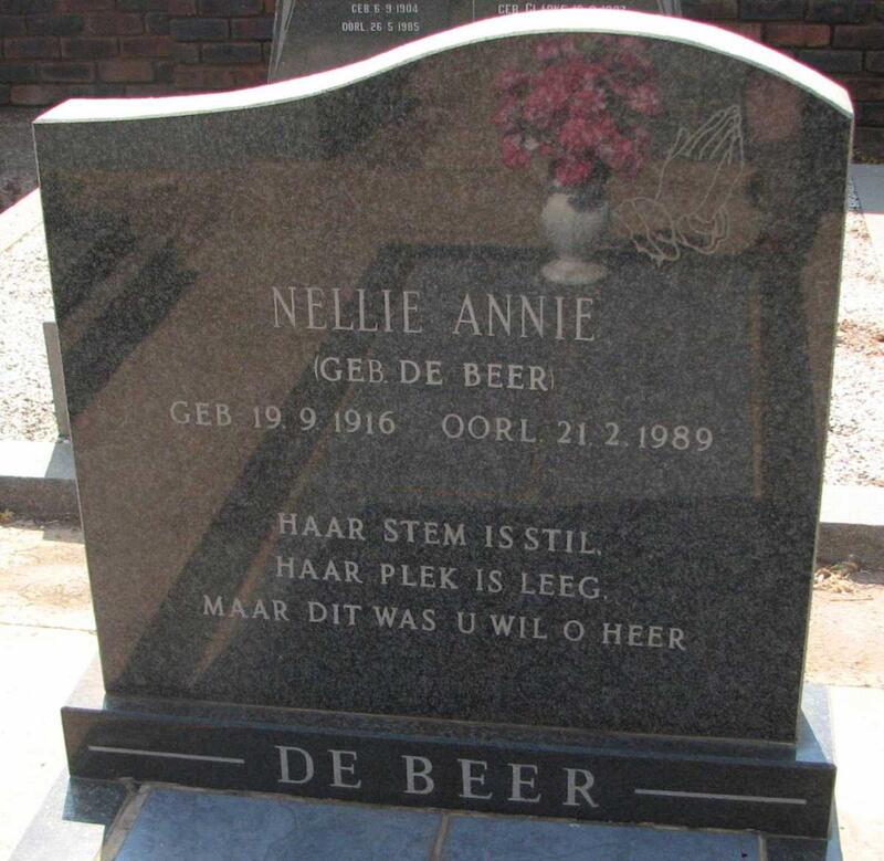 BEER Nellie Annie, de nee DE BEER 1916-1989