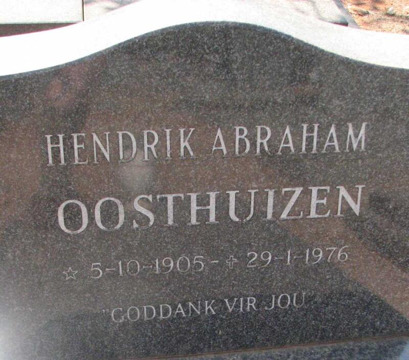 OOSTHUIZEN Hendrik Abraham 1905-1976