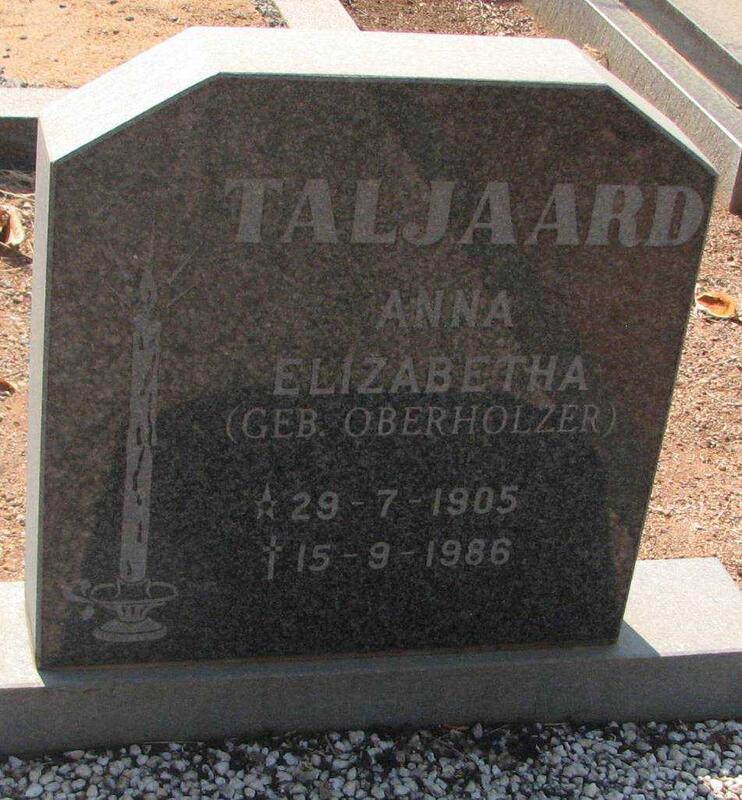 TAJAARD Anna Elizabeth nee OBERHOLZER 1905-1986