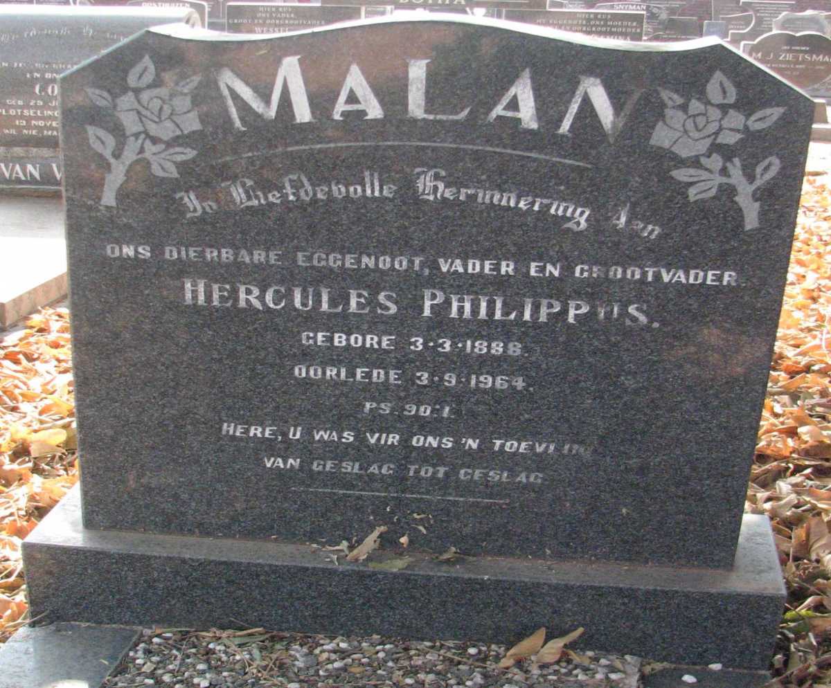 MALAN Hercules Philippus 1888-1964