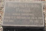 VERMAAK Margaretha Elizabetha nee SWANEPOEL 1893-1964
