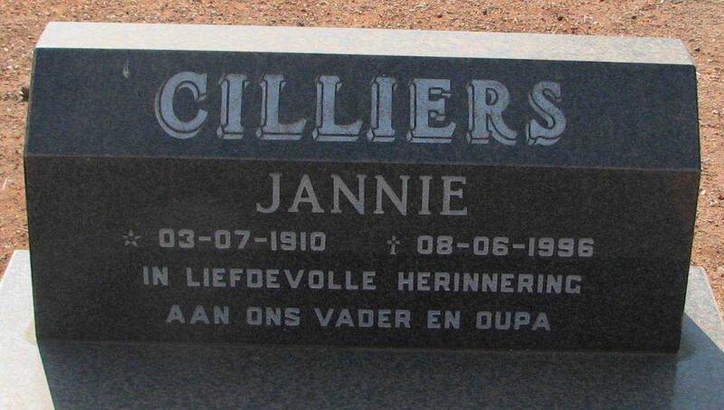 CILLIERS Jannie 1910-1996