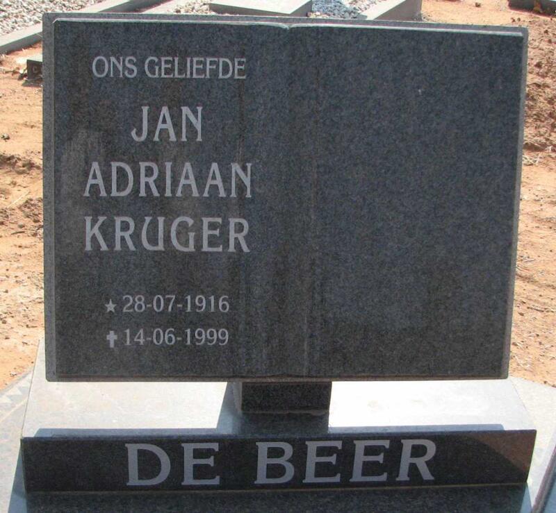 BEER Jan Adriaan Kruger, de 1916-1999
