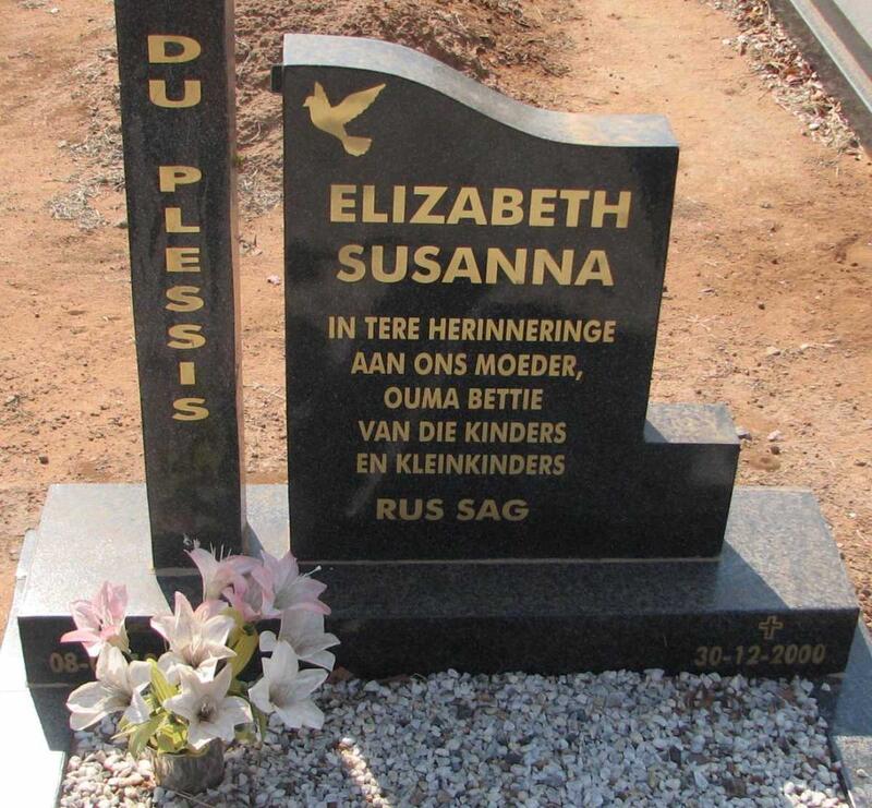 PLESSIS Elizabeth Susanna, du -2000
