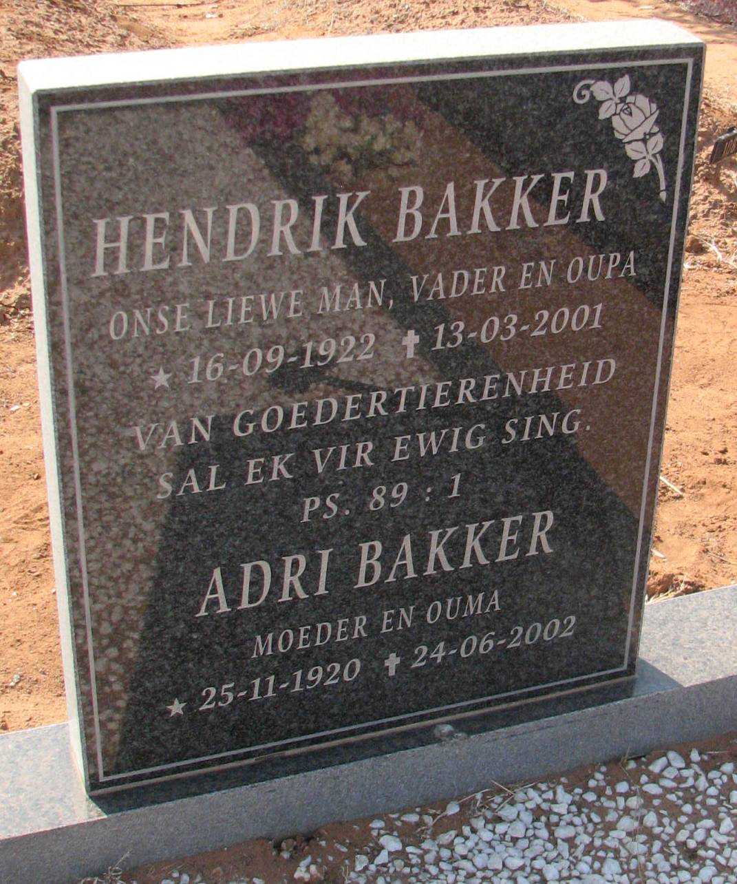 BAKKER Hendrik 1922-2001 & Adri 1920-2002