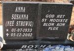 BOTHA Anna Susanna nee Struwig 1933-2002
