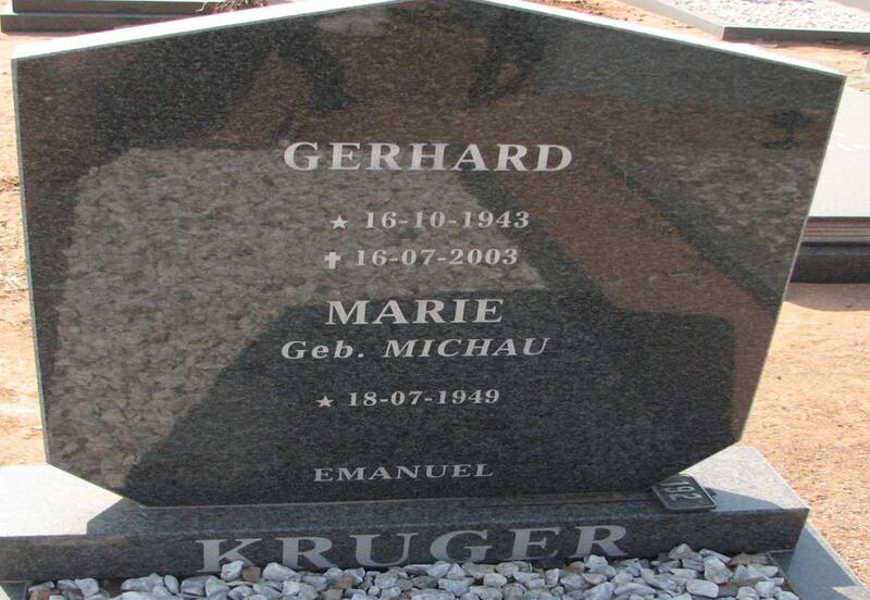 KRUGER Gerhard 1943-2003 & Marie MICHAU 1949-