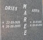 MAREE Dries 1926-2005 & Anna 1925-2004