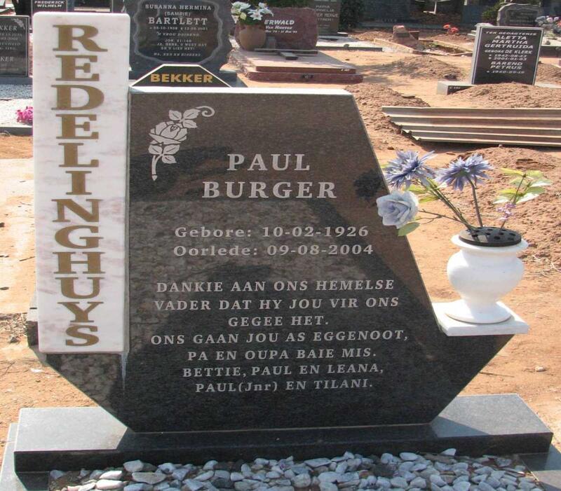REDELINGHUYS Paul Burger 1926-2004