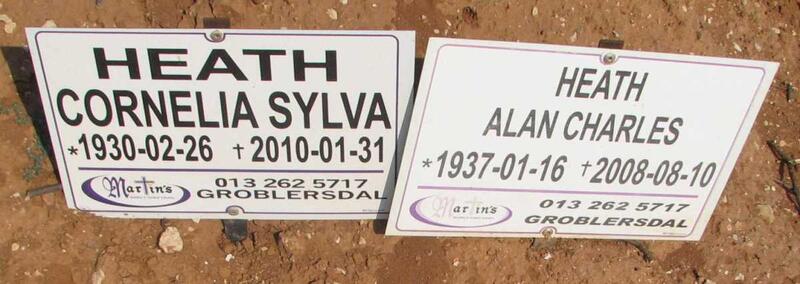 HEATH Alan Charles 1937-2008 & Cornelia Sylvia 1930-2010