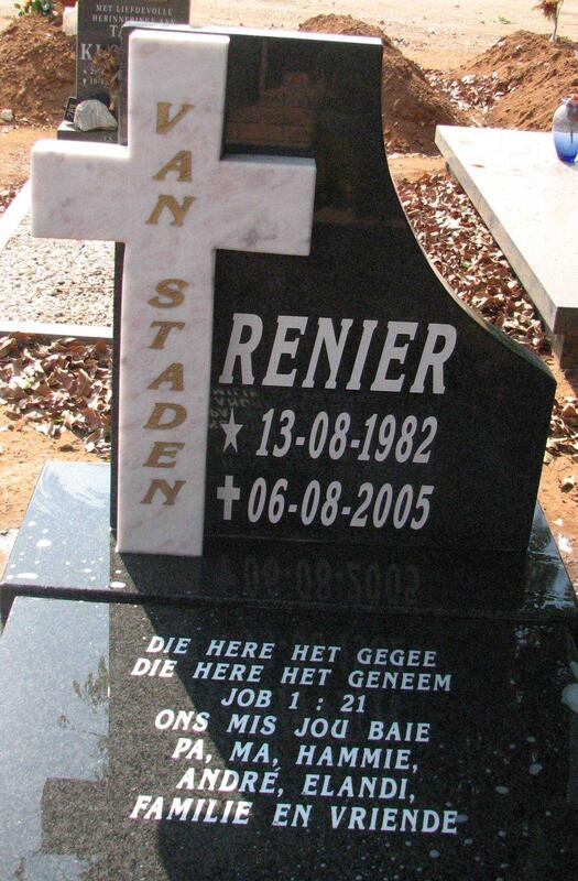 STADEN Renier, van 1982-2005