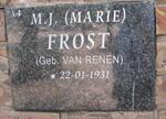 FROST M.J. nee VAN RENEN 1931-