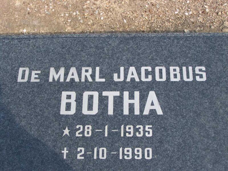 BOTHA De Marl Jacobus 1935-1990