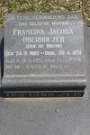 OBERHOLZER Francina Jacoba nee DE BRUYN 1885-1974