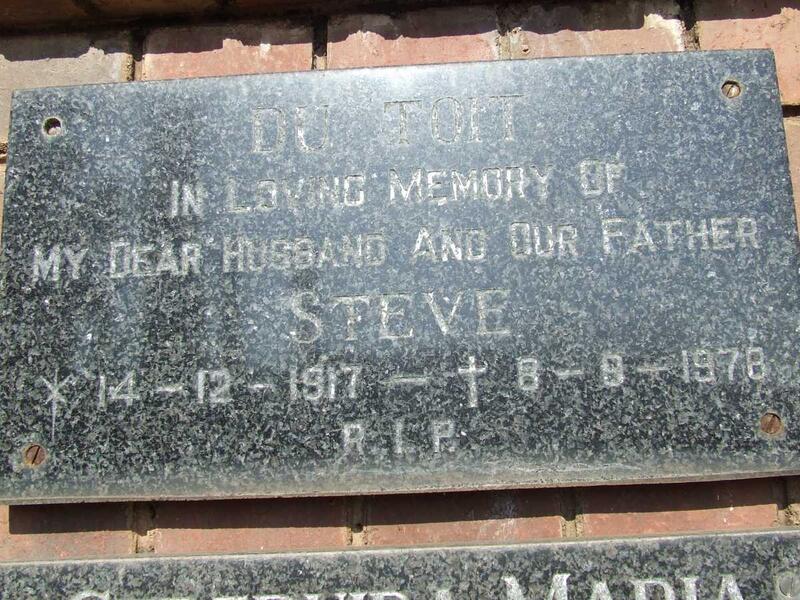 TOIT Steve, du 1917-1978