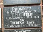 PROMNITZ F.H.C. 1896-1979 & Theresa BOCK 1900-1981