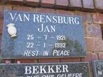 RENSBURG Jan, van 1921-1992