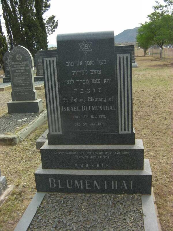 BLUMENTHAL Israel 1910-1974