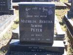 PETER Mathilde Bertha Alwine nee BENTZ 1898-1992