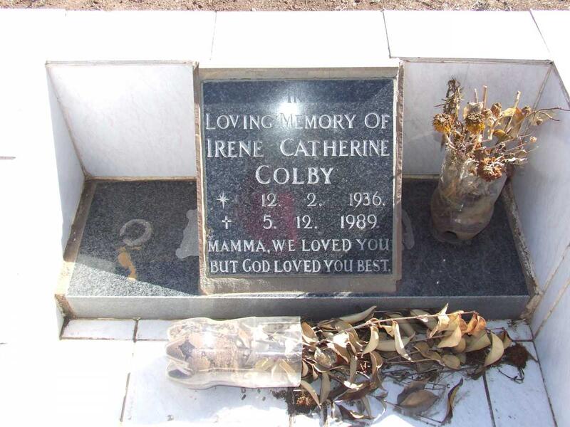 COLBY Irene Catherine 1936-1989