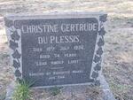 PLESSIS Christine Gertrude, du -1956