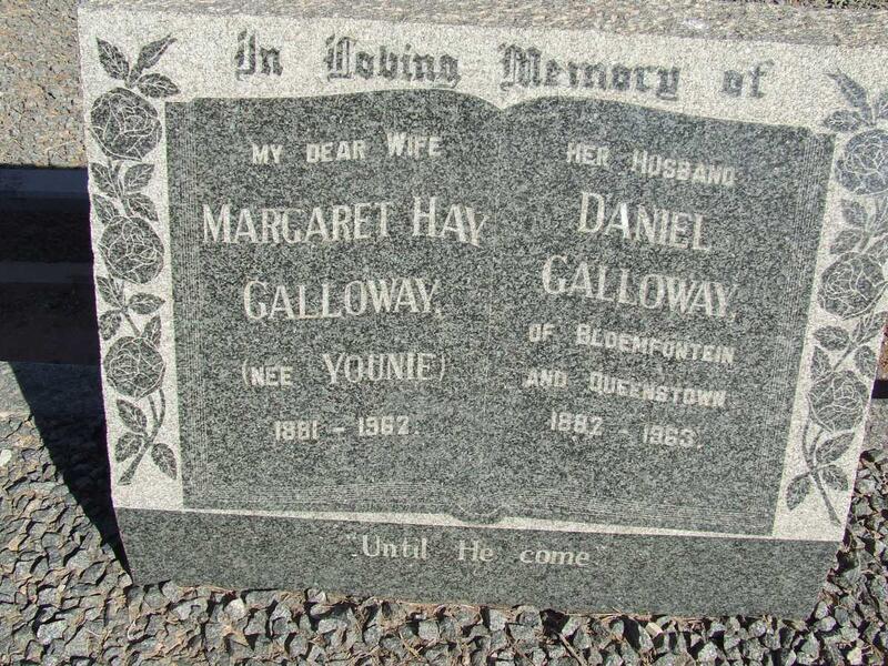 GALLOWAY Daniel 1882-1963 & Margaret Hay YOUNIE 1881-1962