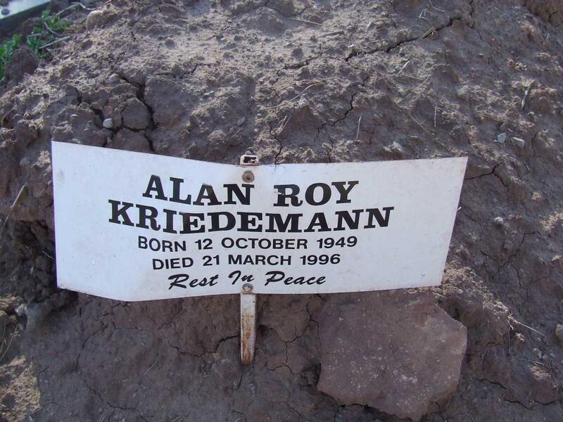 KRIEDEMANN Alan Roy 1949-1996
