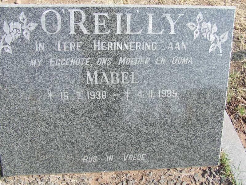 O'REILLY Mabel 1938-1995