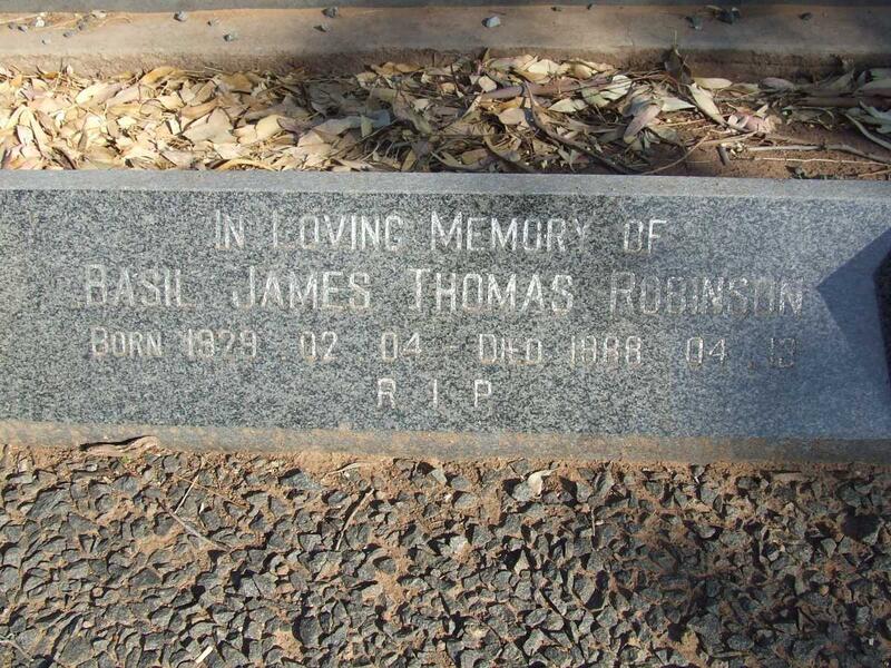 ROBINSON Basil James Thomas 1929-1988