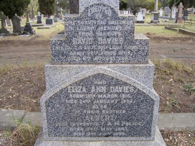 DAVIES David 1805-1883 & Eliza Ann 1815-1890 :: DAVIES Albert 1841-1856