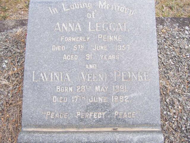 LEGGAT Anna formerly PEINKE -1957 :: PEINKE Lavinia 1991-1992