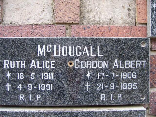 McDOUGALL Gordon Albert 1906-1995 & Ruth Alice 1911-1991
