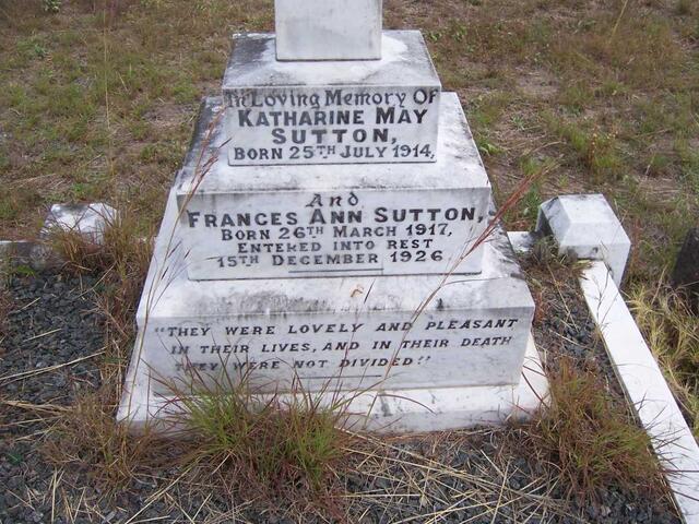 SUTTON Katharine May 1914- :: SUTTON Frances Ann 1917-1926