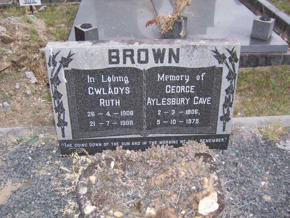BROWN George Aylesbury Cave 1906-1975 & Gwladys Ruth 1908-1998