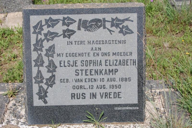 STEENKAMP Elsje Sophia Elizabeth nee VAN EDEN 1885-1950