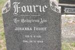 FOURIE Johanna 1931-1948