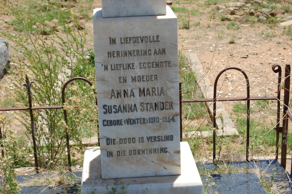 STANDER Anna Maria Susanna nee VENTER 1910-1954