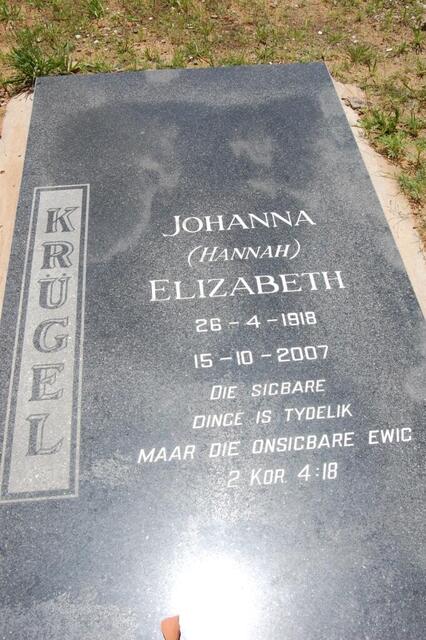KRUGEL Johanna Elizabeth 1918-2007