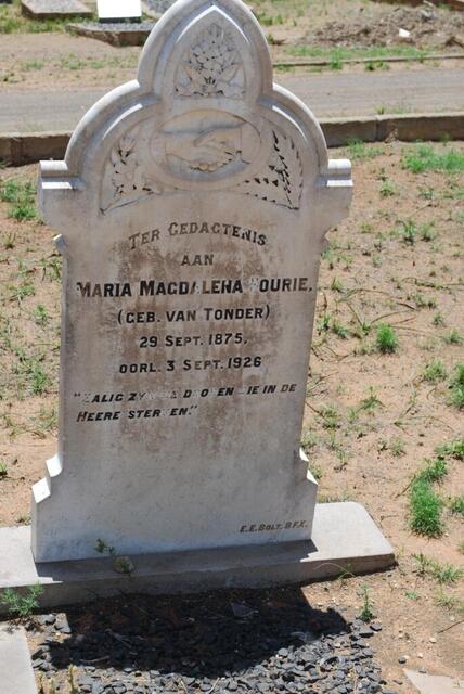 FOURIE Maria Magdalena nee VAN TONDER 1875-1926