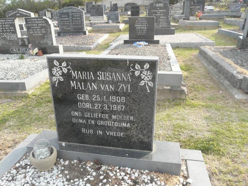 ZYL Maria Susanna Malan, van 1908-1987