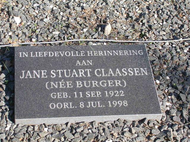 CLAASSEN Jane Stuart nee BURGER 1922-1998