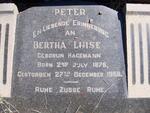 PETER Johann F. 1875-1946 & Bertha Luise HAGEMANN 1876-1958